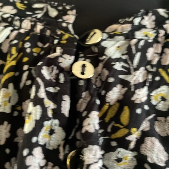 LOFT Black Floral dress with Yellow and White Accents - Picture 3 of 5